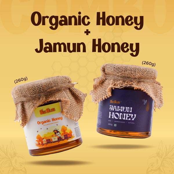 Jamun Honey + Organic Honey 260 GM + 260 GM (Pack of 2)