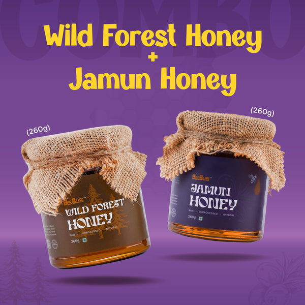Jamun Honey + Wild Forest Honey 260 GM + 260 GM (Pack of 2)