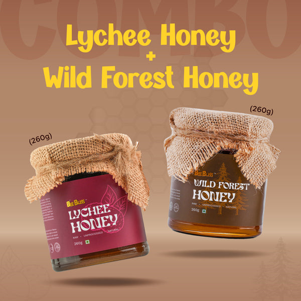 Wild Forest Honey + Lychee Honey 260 GM + 260 GM (Pack of 2)