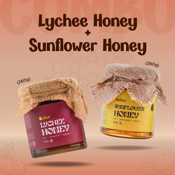 Sunflower Honey + Lychee Honey 260 GM + 260 GM (Pack of 2)
