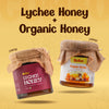 Organic Honey + Lychee Honey 260 GM + 260 GM (Pack of 2)