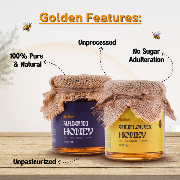 Jamun Honey + Sunflower Honey 260 GM + 260 GM (Pack of 2)